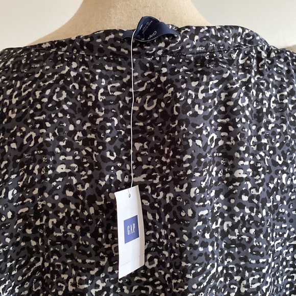 NWT Gap Black Gray blue Women Dress Size 12 animal Print 3/4 Sleeve - Picture 3 of 5